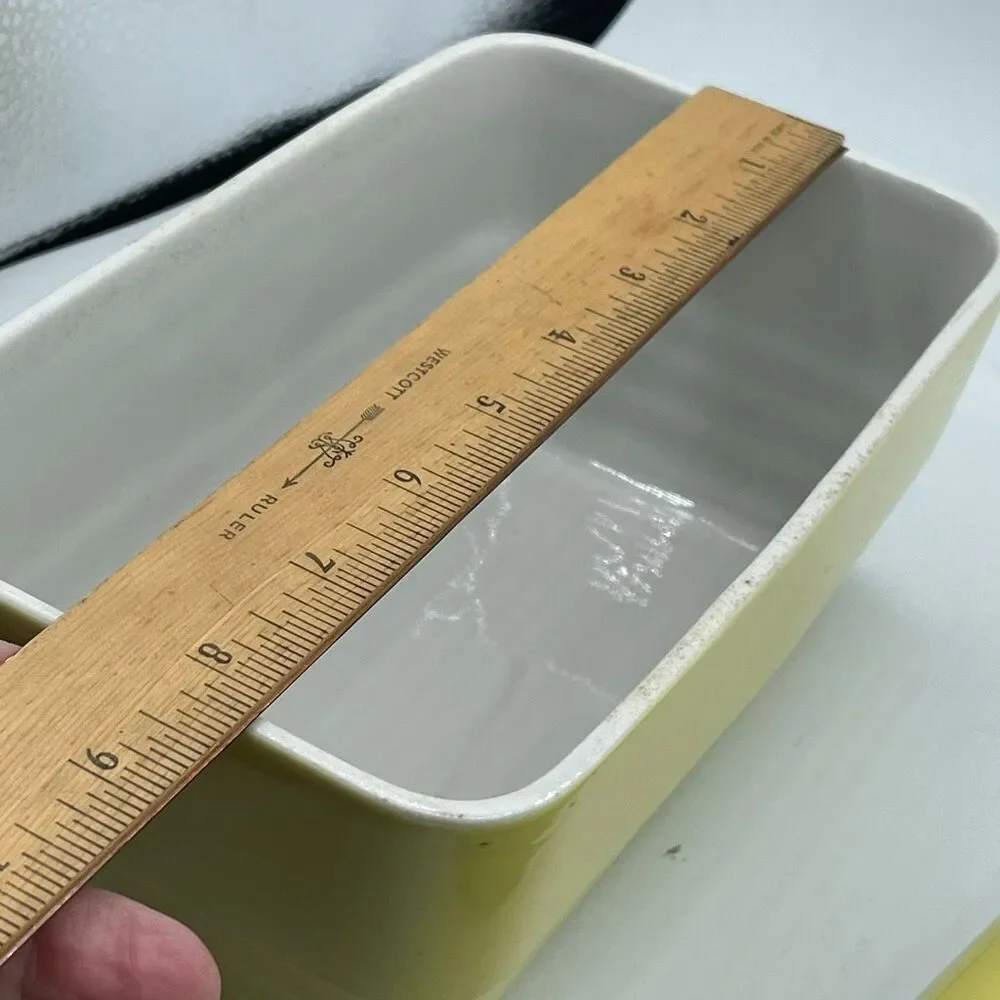 Vintage Hall Art Deco for Westinghouse yellow lidded refrigerator dish.